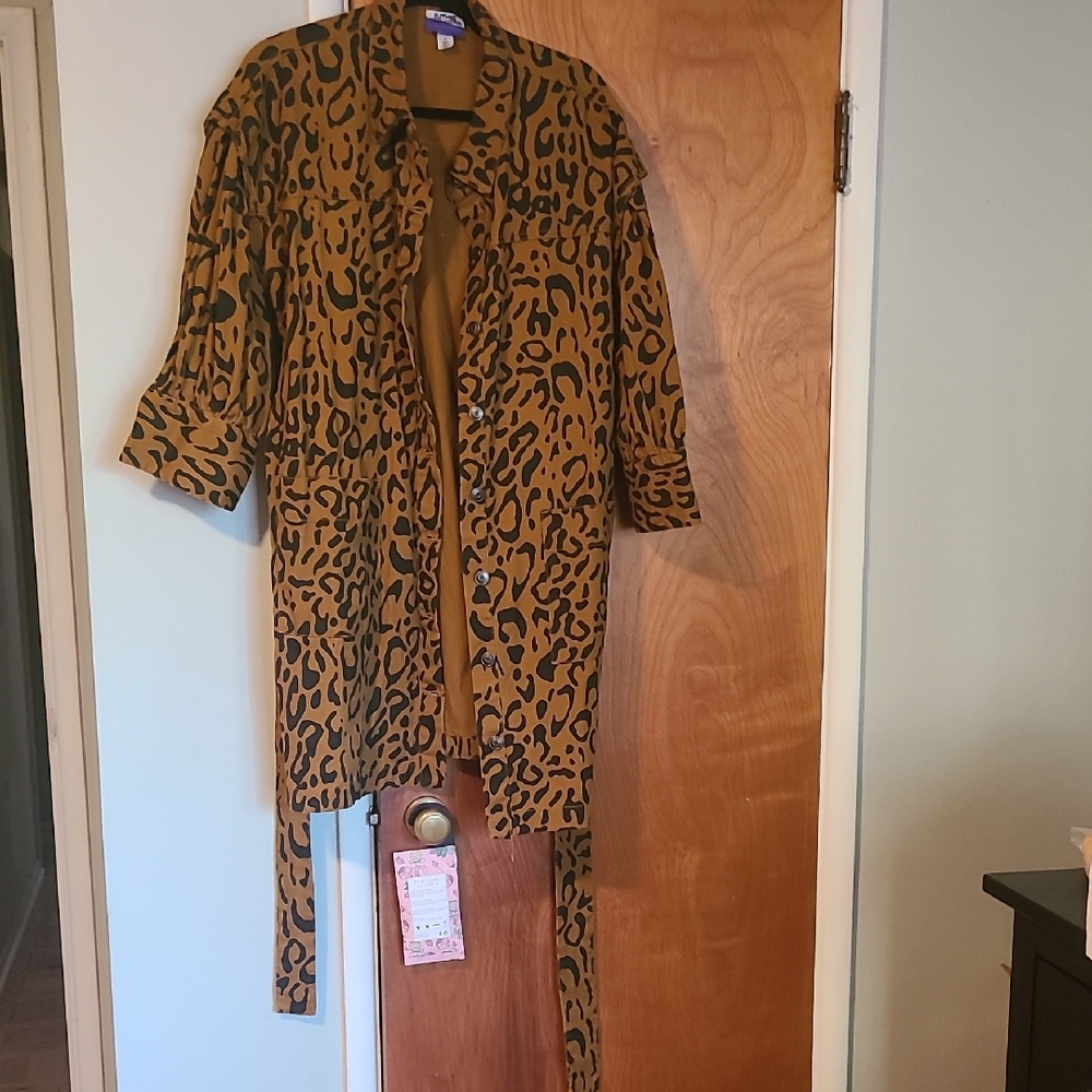 Leopard Print Women's Jacket 3/4 Length Sleeves